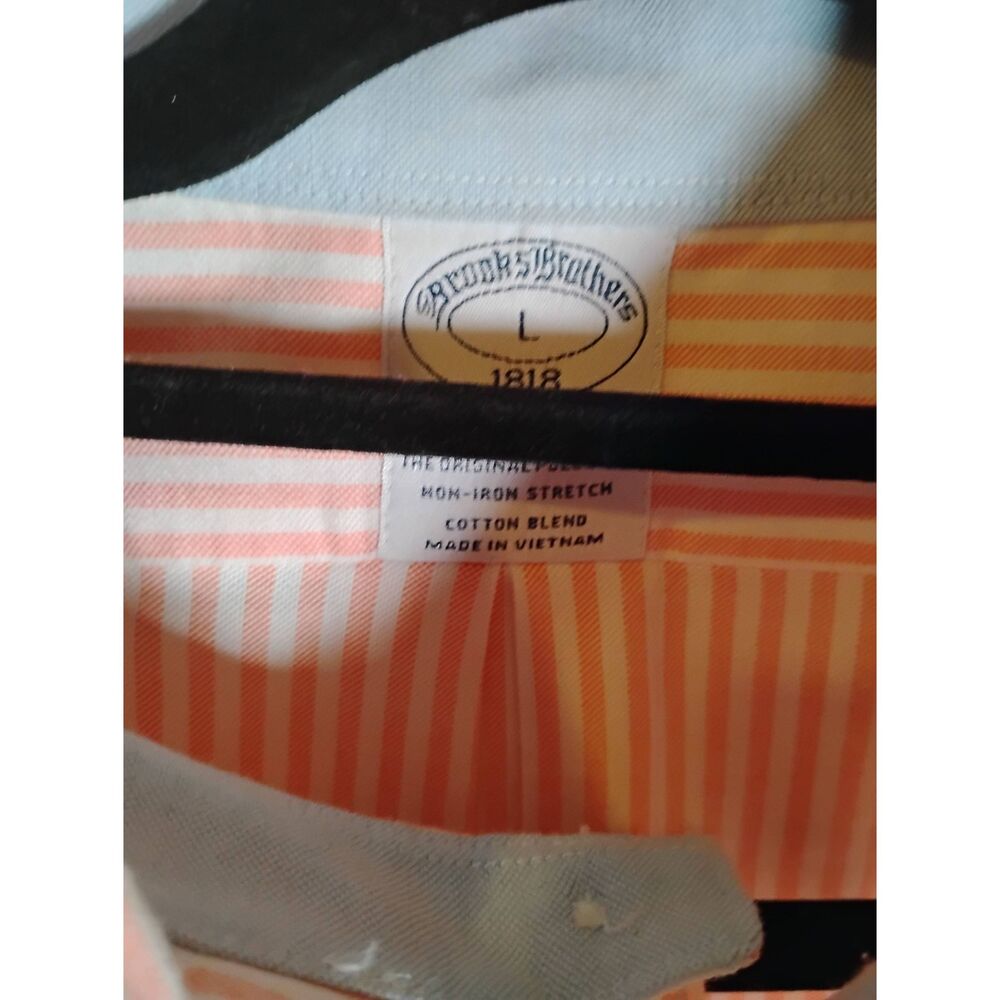 Brooks Brothers Pink & White Striped Button up Shirt Size Large - Picture 5 of 5